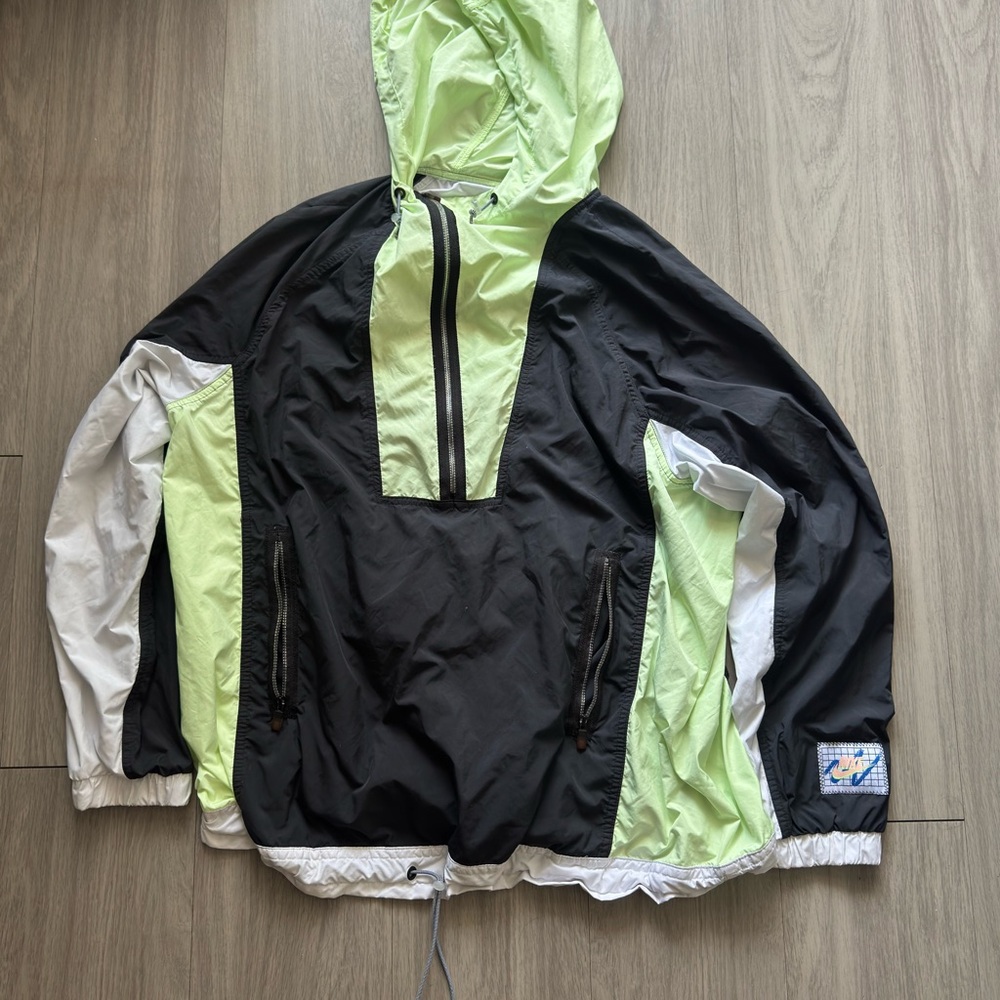 Nike Windbreaker in Black, White, and Light Green